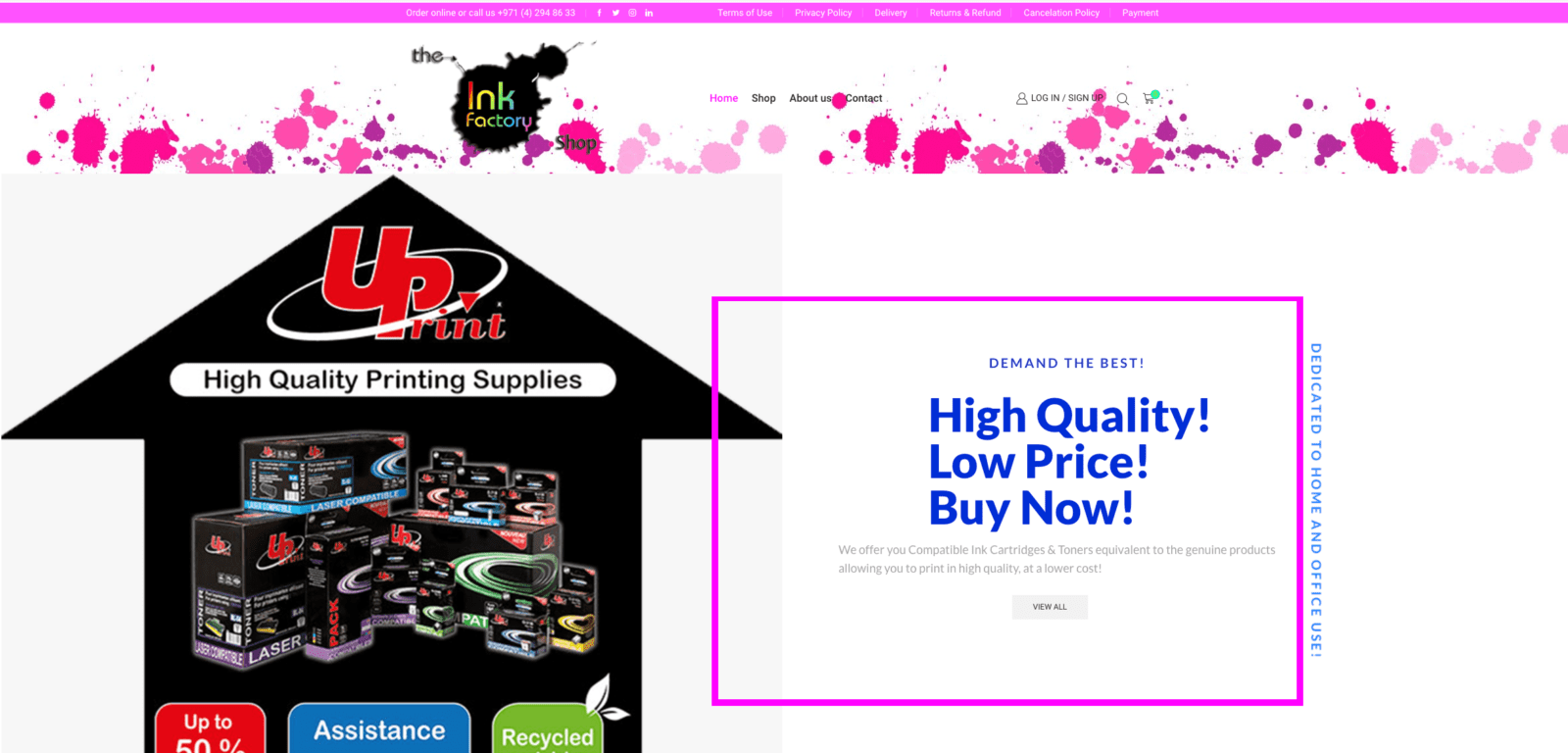 The Ink Factory Online Shop – Dubai, United Arab Emirates – Powered by Value Plus i-Services